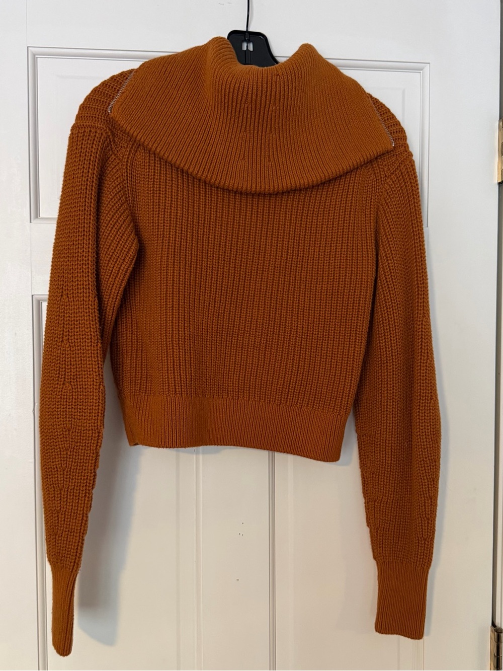 Everlane Zip-Up Hooded Knit Cardigan - Rust Orange - Picture 2 of 2